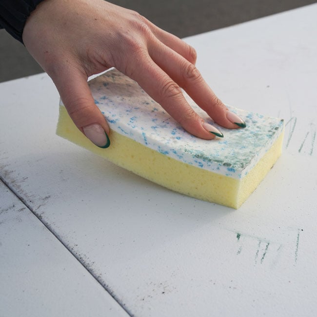 Professional eraser and sponge on counter
